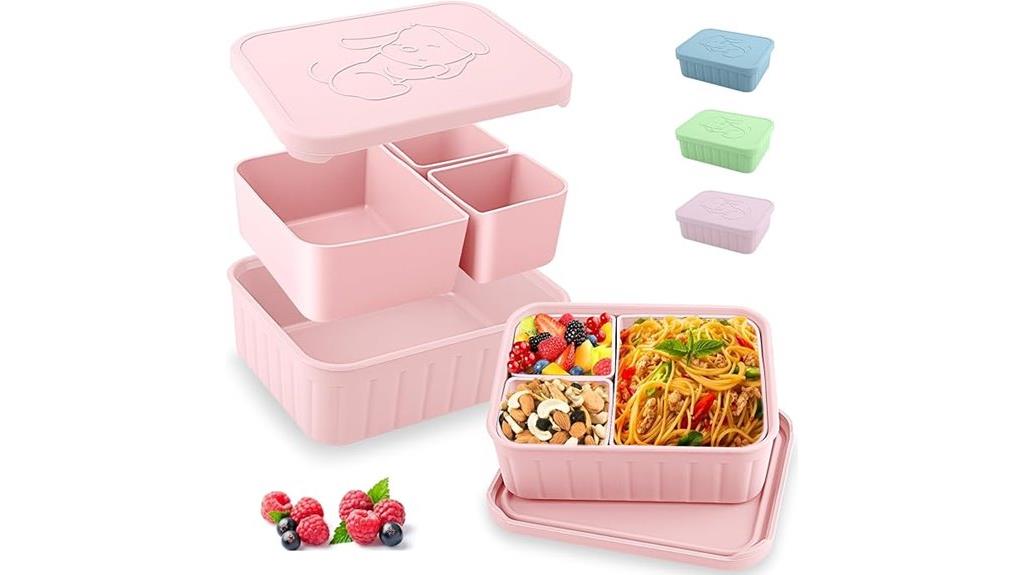 kids silicone compartment lunchbox