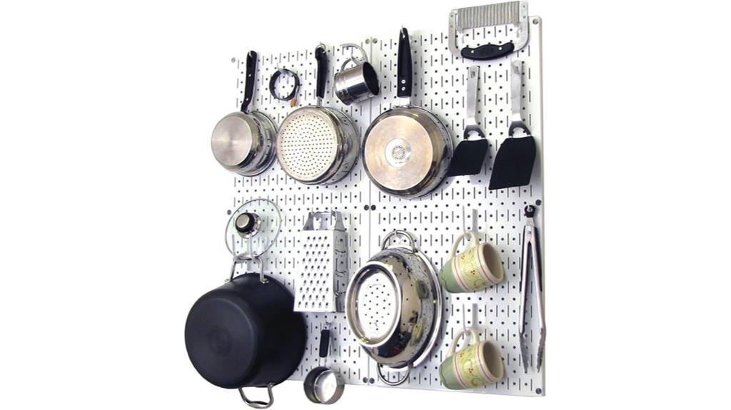 kitchen wall pegboard organizer