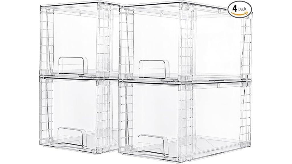 large stackable storage drawers