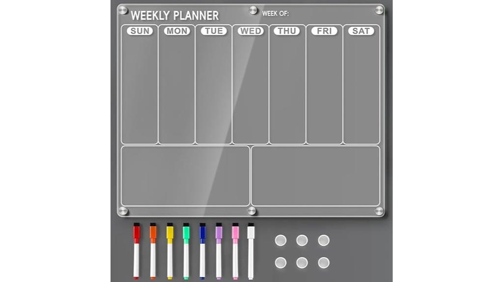 magnetic acrylic meal planner