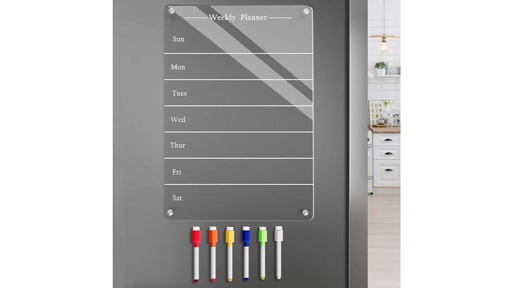 magnetic acrylic meal planner