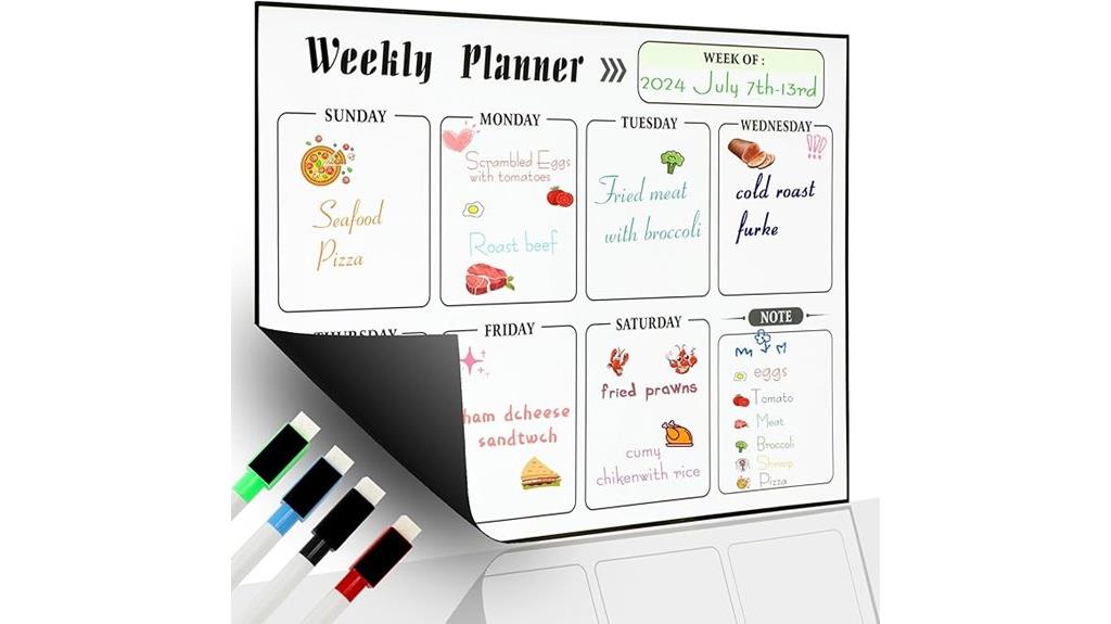 magnetic fridge meal planner
