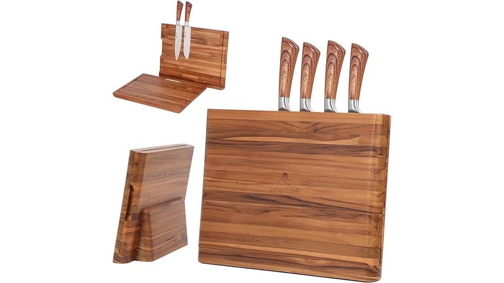 magnetic knife block combo