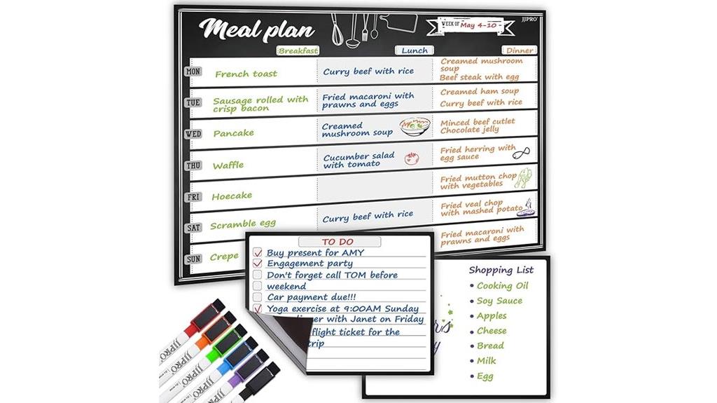 magnetic whiteboard for meals