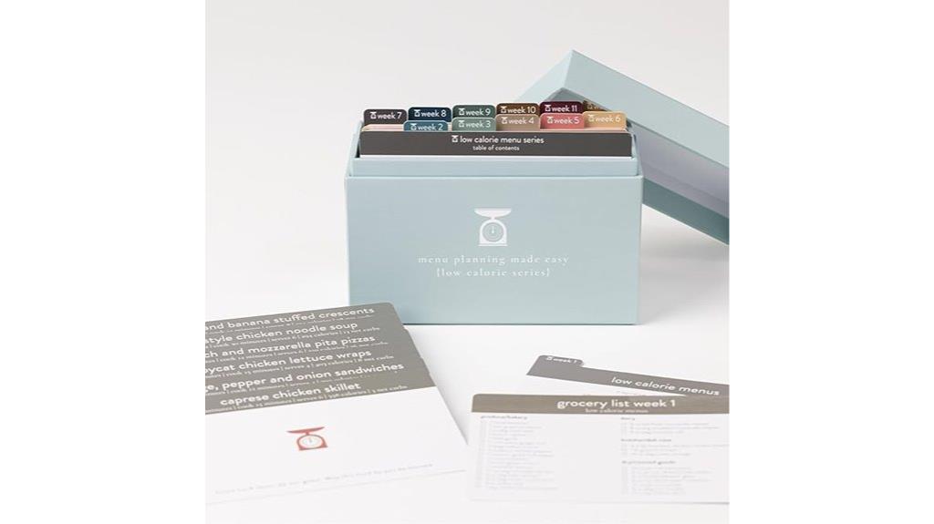 meal planner with recipe cards