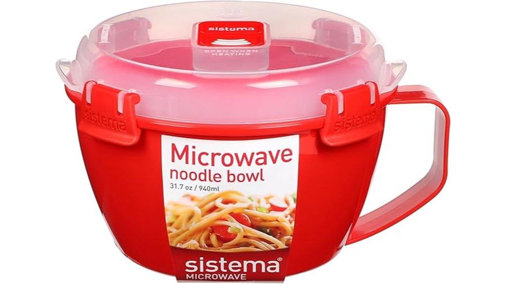 microwave noodle bowl red