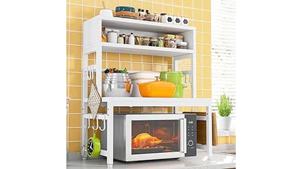 microwave stand with shelves
