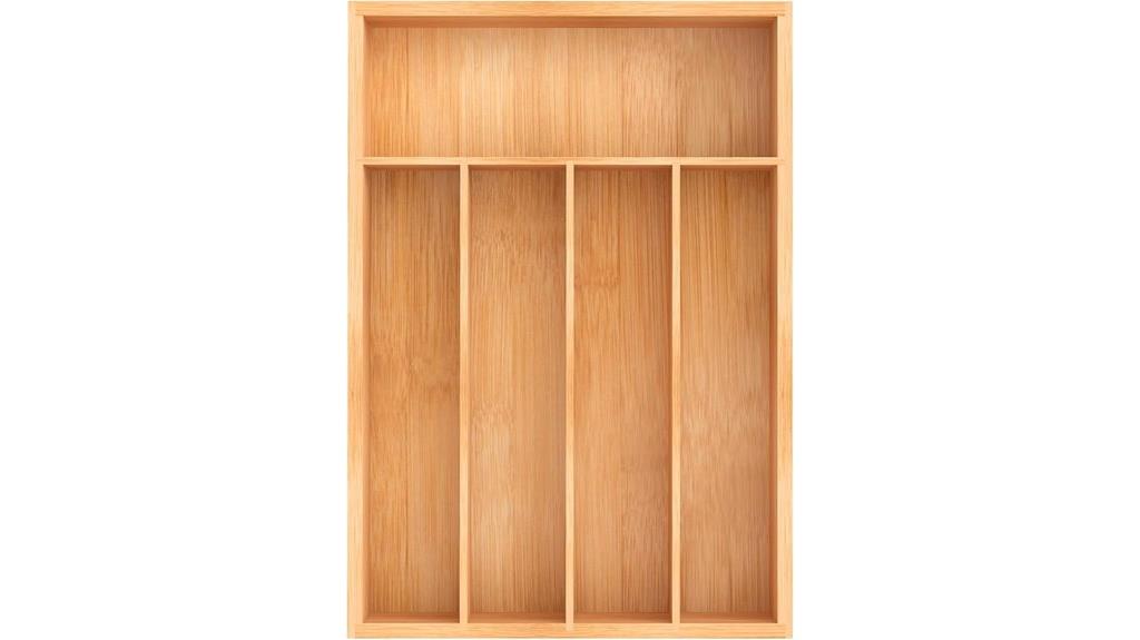 natural bamboo utensil tray