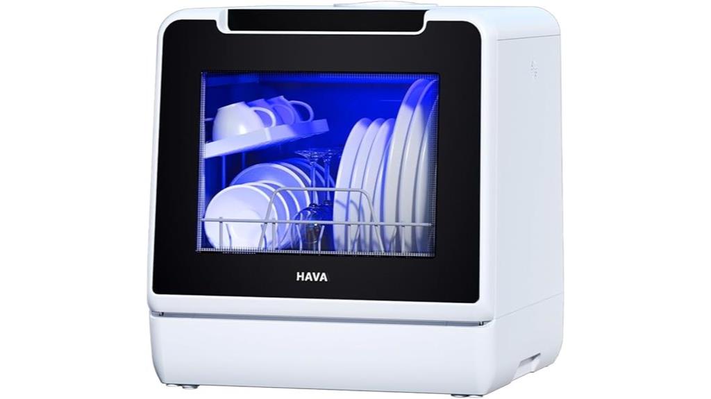 portable countertop dishwasher with 8 wash programs