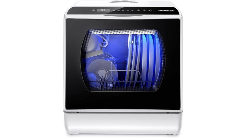 portable countertop dishwasher with five wash programs