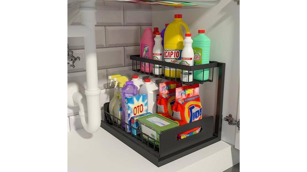 pull out sink cabinet organizer