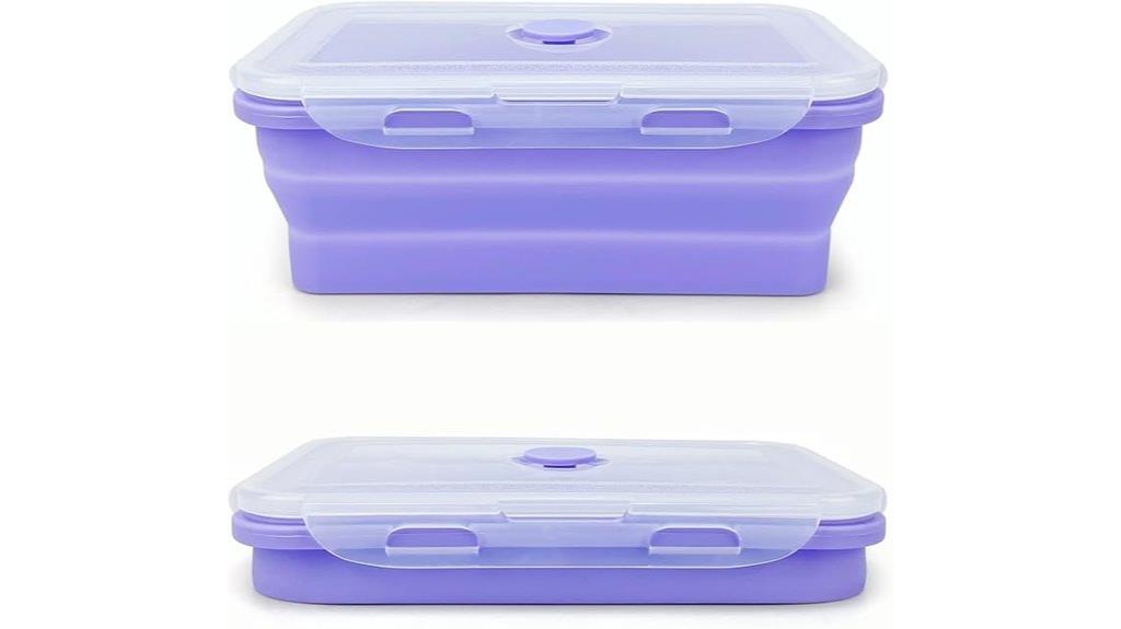 purple silicone meal container
