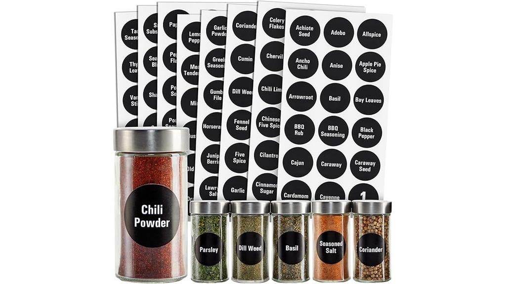 set of 144 spice jar labels