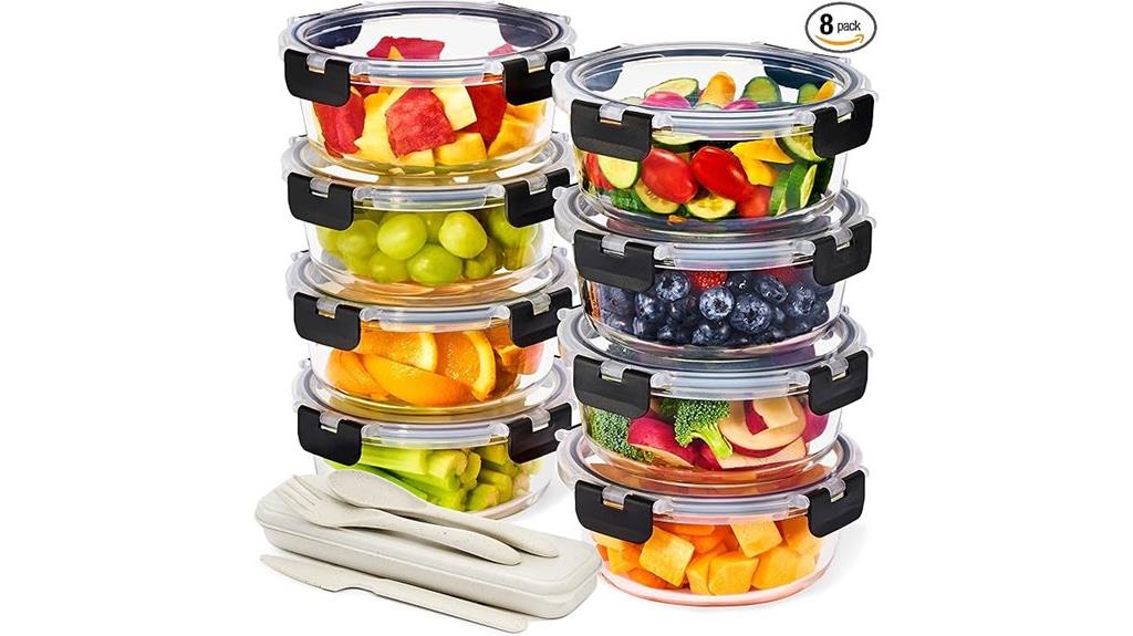 set of 16 glass containers