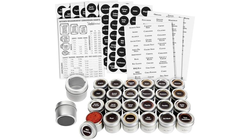 set of 24 magnetic spice jars