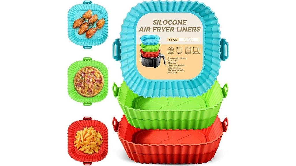 set of three silicone liners