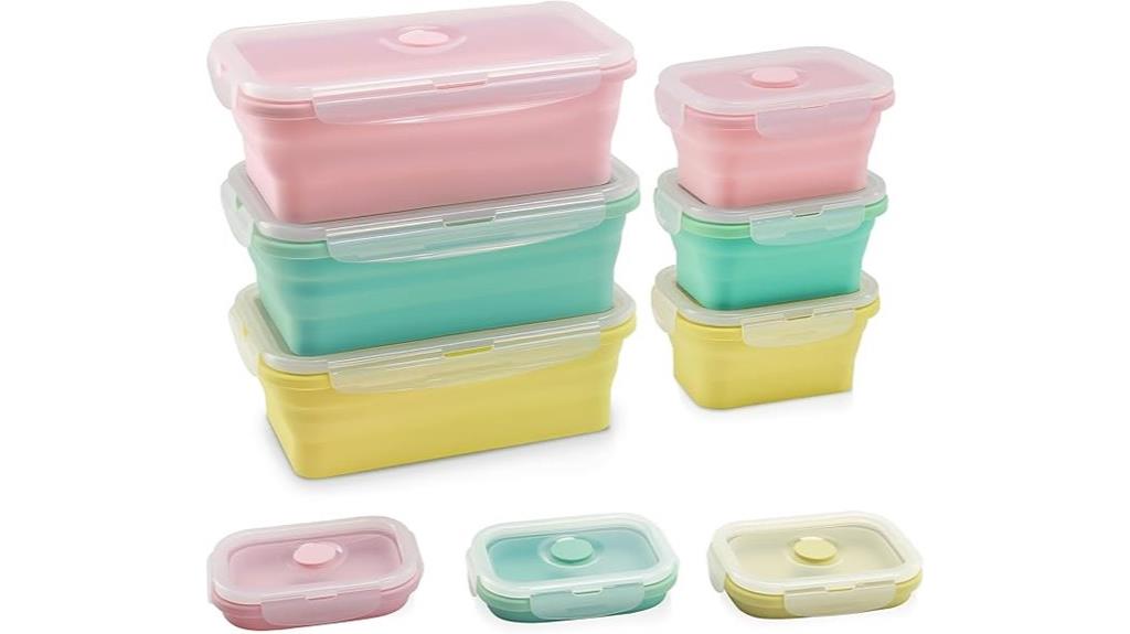 silicone collapsible storage containers