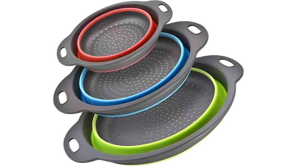 silicone collapsible strainers set