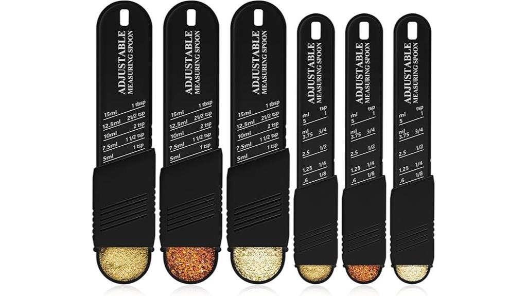 six piece measuring spoons
