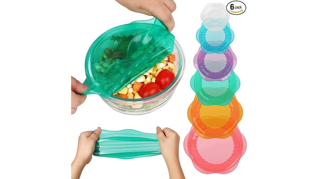 six reusable silicone covers