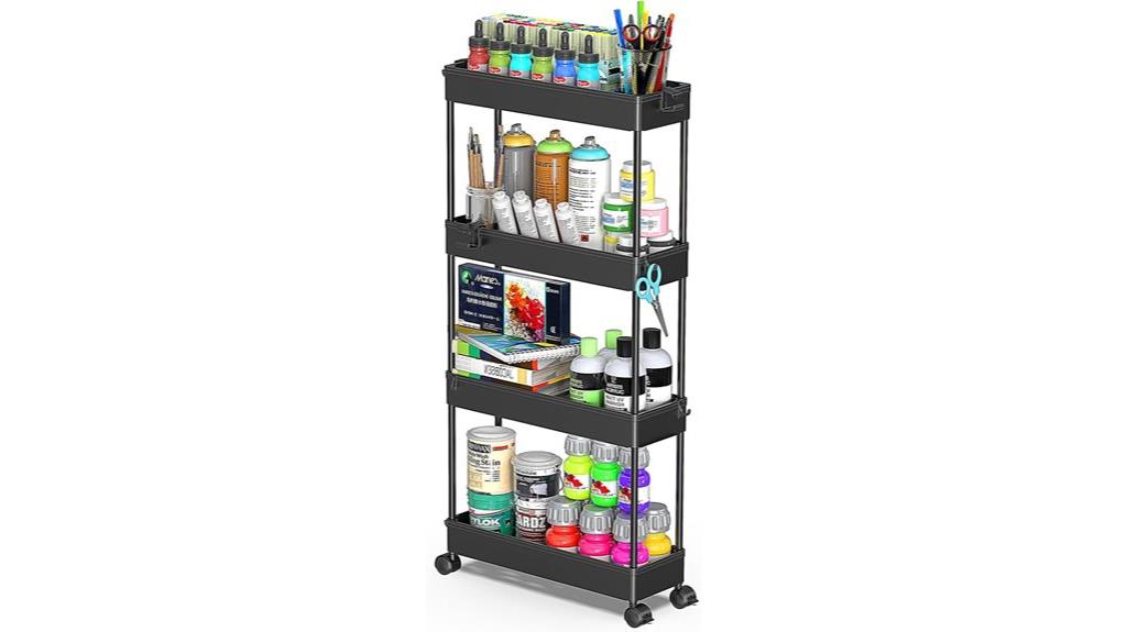 slim rolling bathroom cart