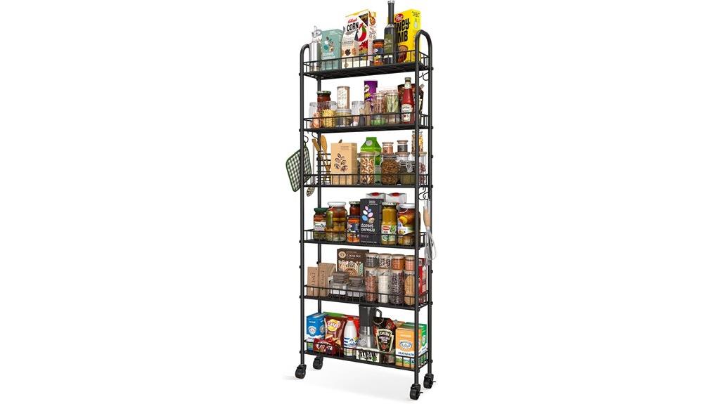 slim tiered storage cart