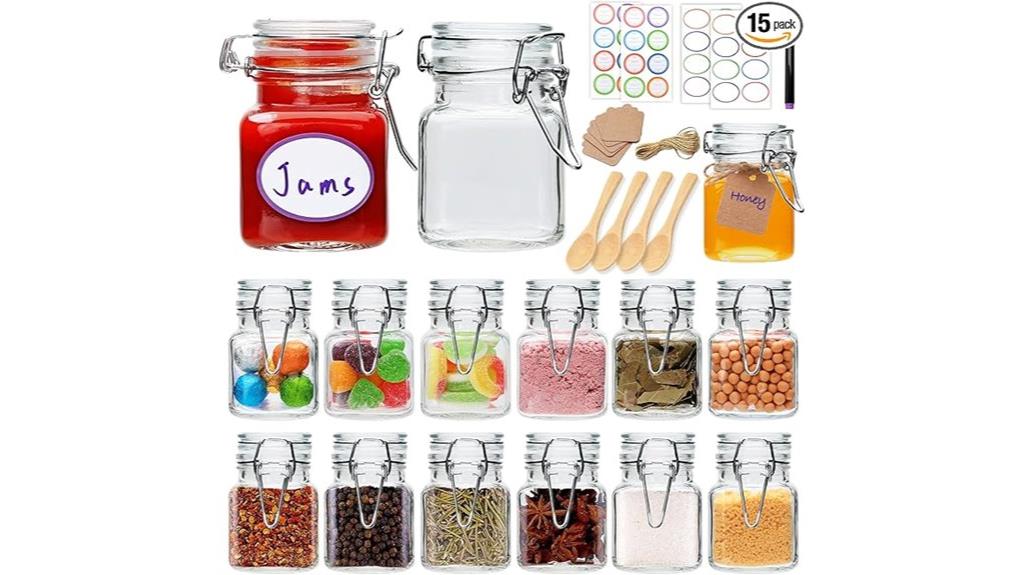 small glass spice jars