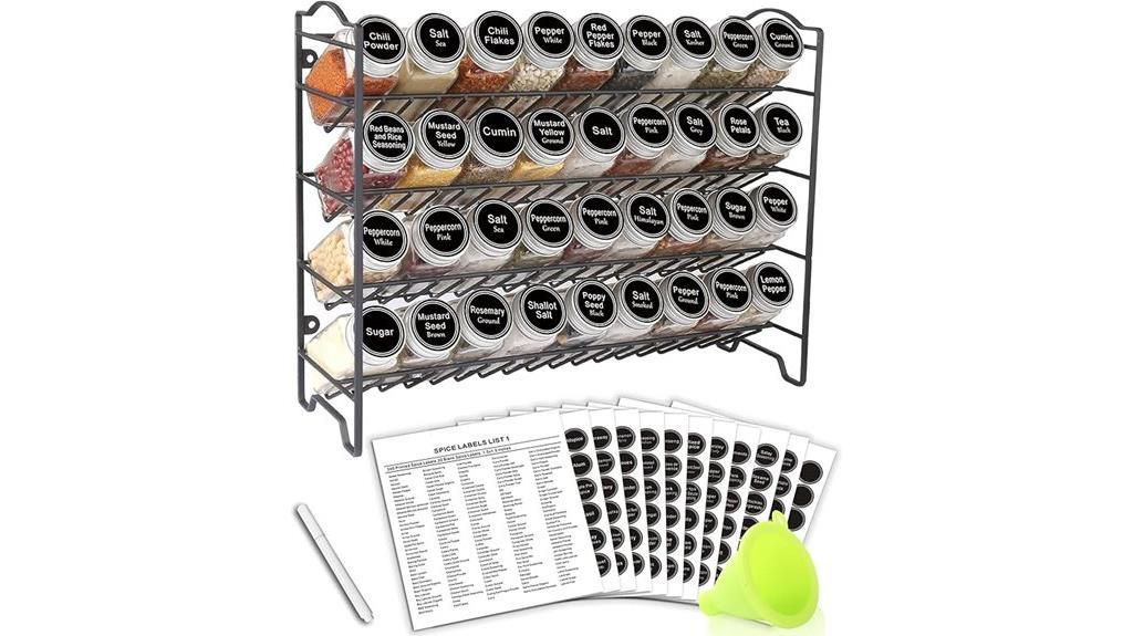 spice jars with labels