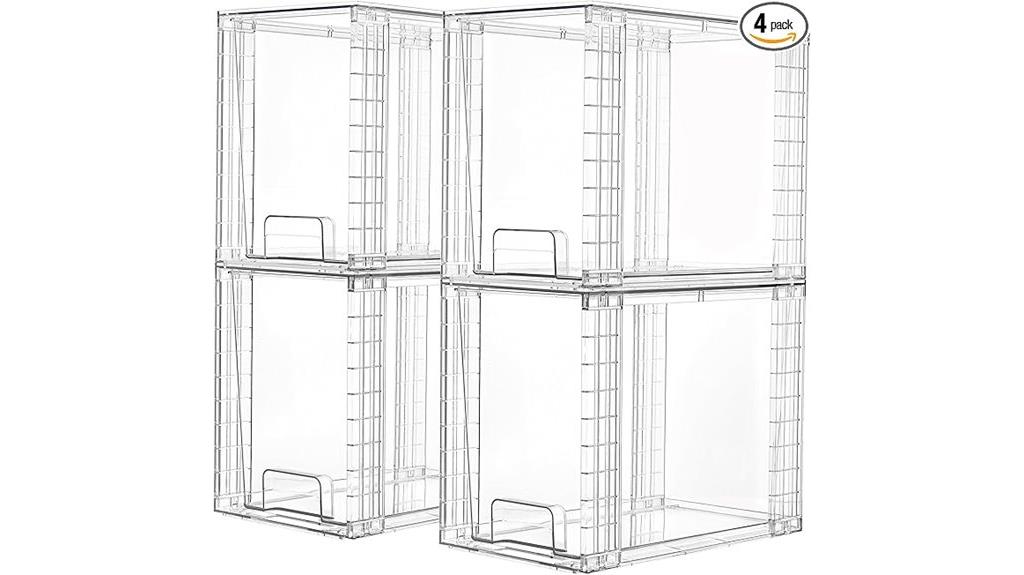 stackable clear storage drawers