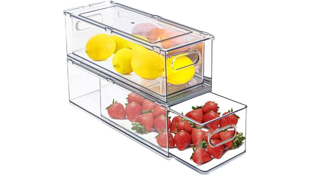 stackable fridge drawer organizers