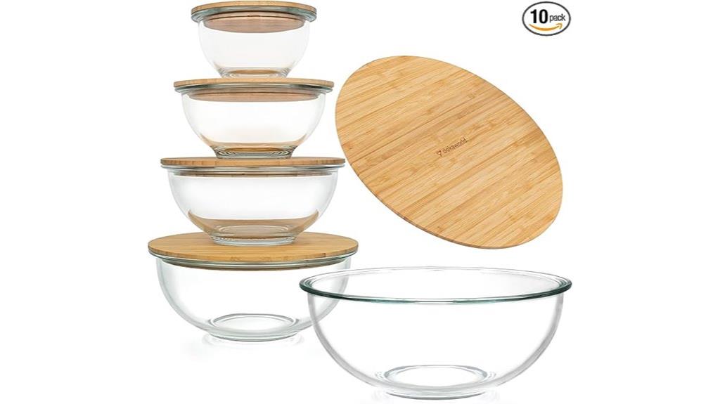 stackable glass storage bowls