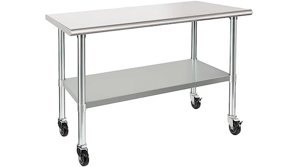 stainless steel mobile table