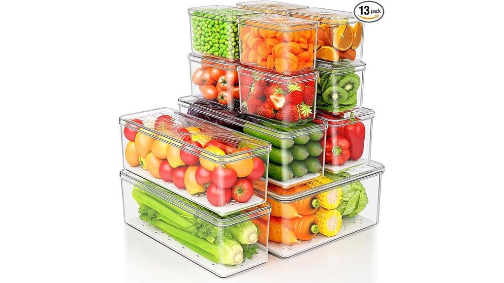 thirteen fridge storage bins