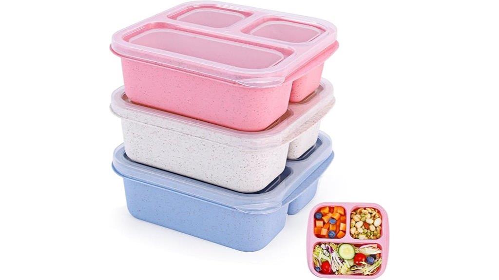 three compartment bento box set