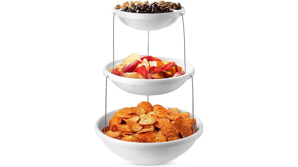 three tier collapsible snack bowl