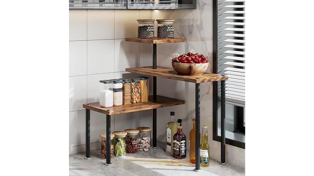 three tier kitchen shelves