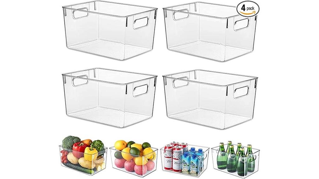 transparent fridge storage boxes