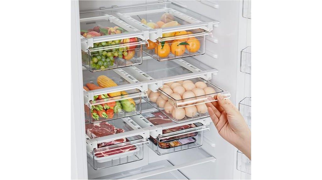 transparent refrigerator drawer organizer