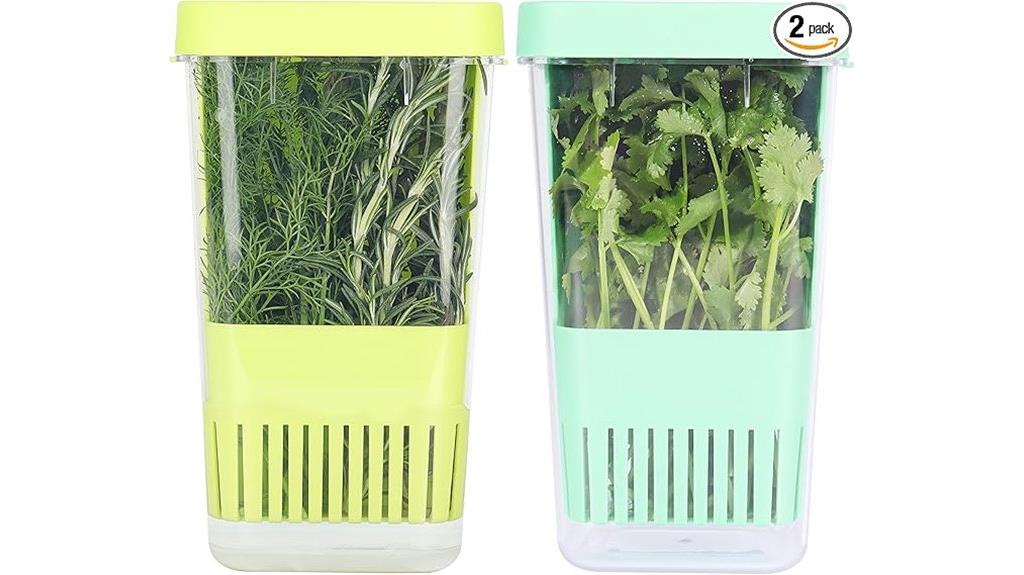 two herb storage containers