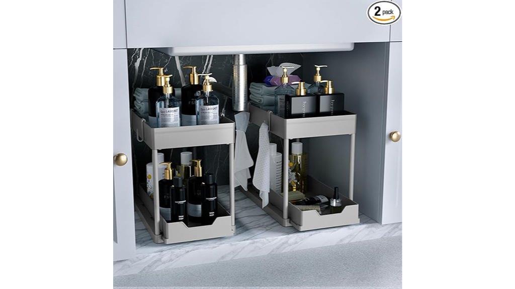 two piece under sink organizer