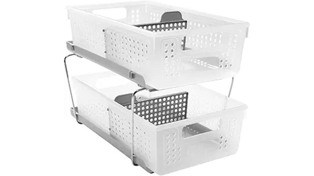 two tier sliding baskets