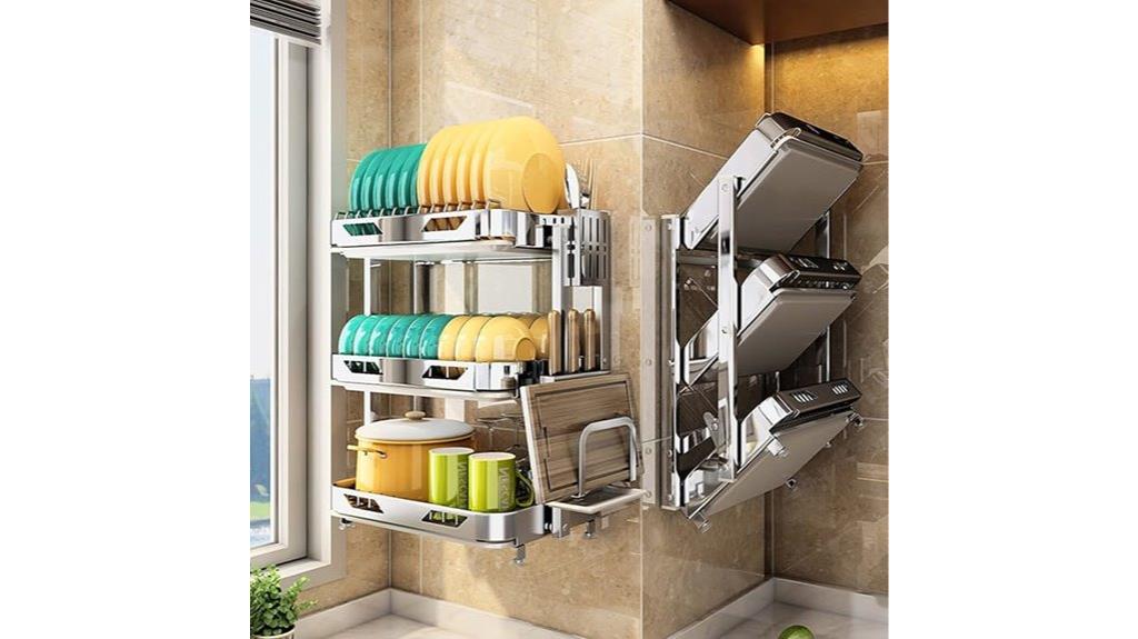 wall mounted stainless steel dish rack