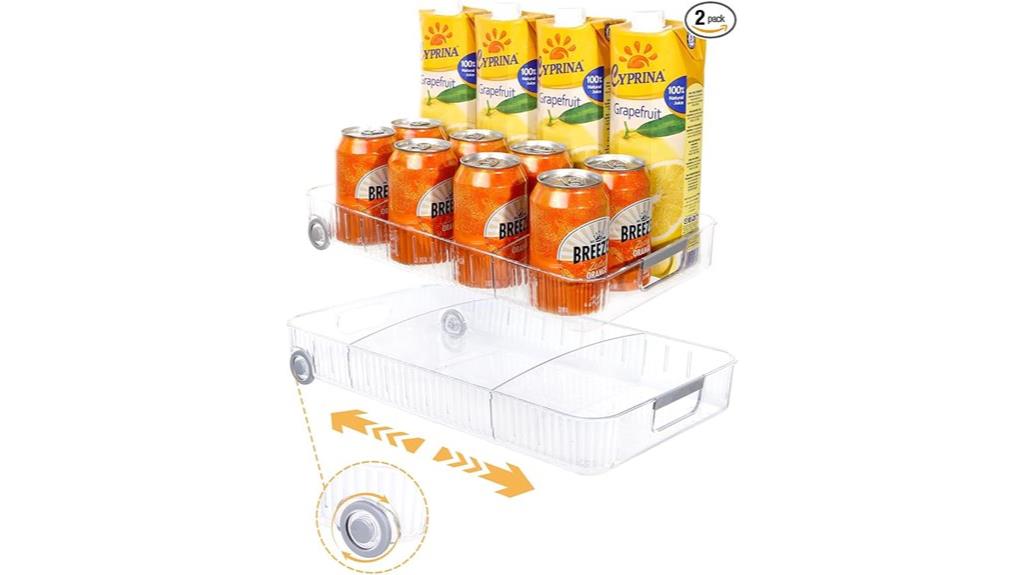 wheeled fridge storage bins