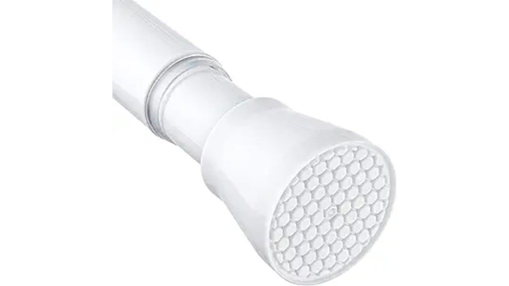 white tension curtain rod