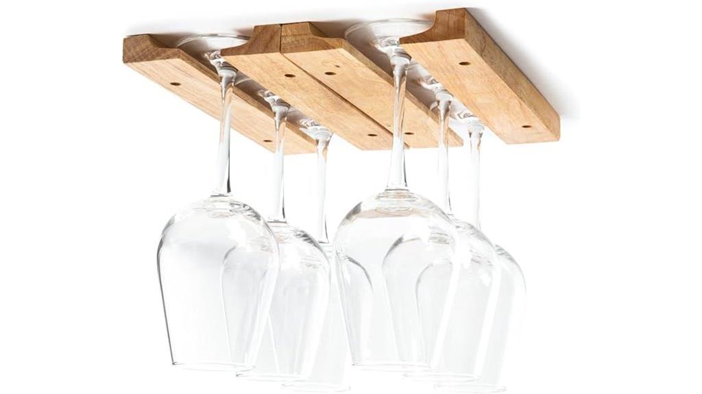 wooden wine glass rack