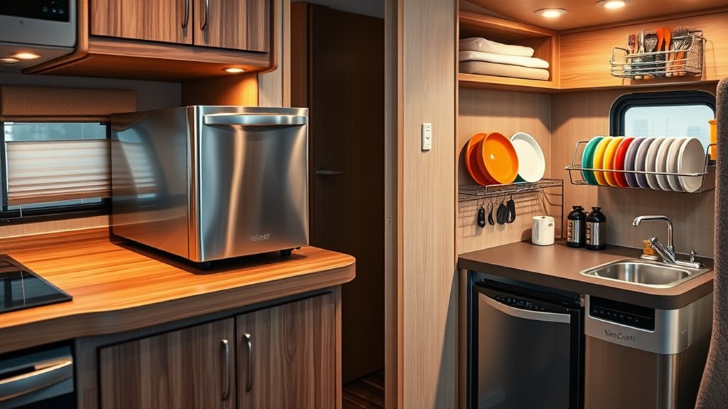 compact efficient quiet dishwasher