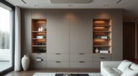 concealed shelves and drawers