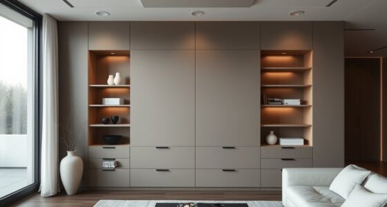 concealed shelves and drawers