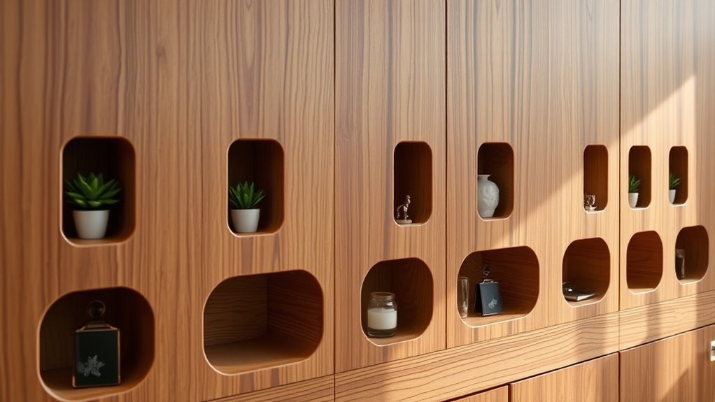 hidden recessed shelving