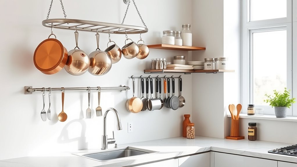 install pot racks rails